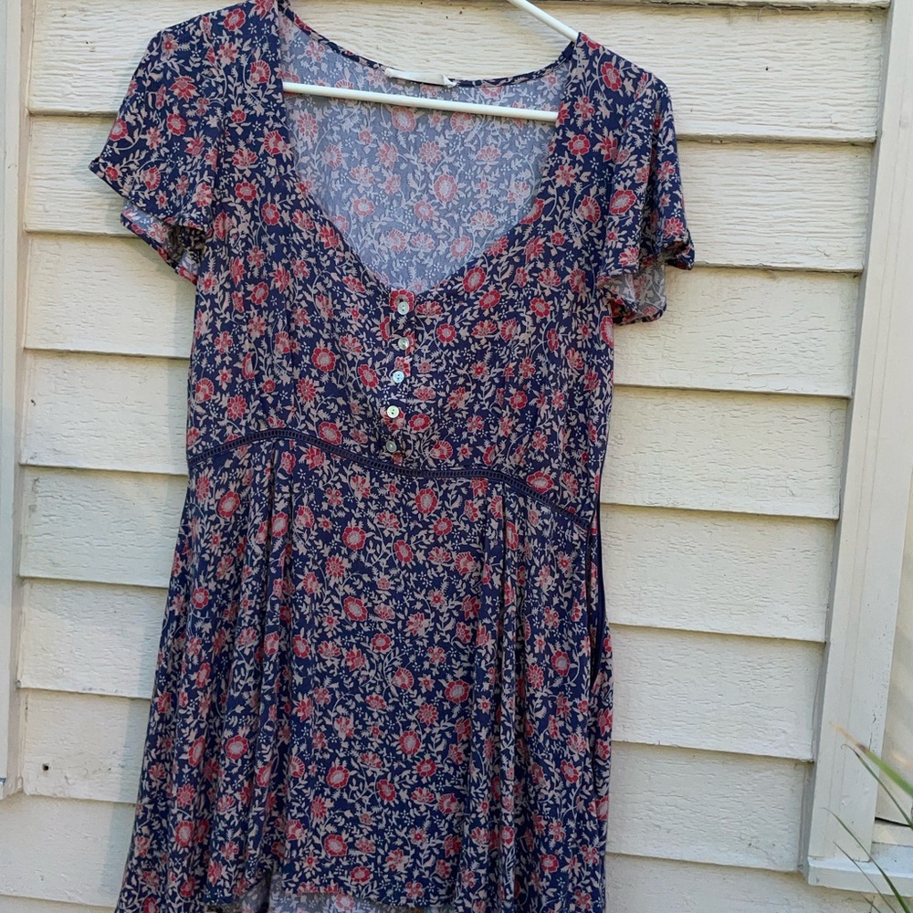Spell and the Gypsy Navy and Coral Floral Mini Dress